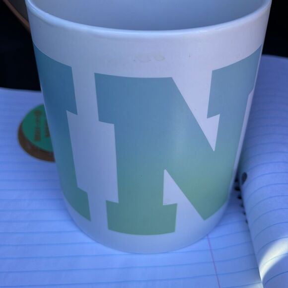 New w/tag VS VICTORIA'S SECRET GIANT ‘PINK' COFFEE CUP MUG Green Print Letters - Picture 2 of 4